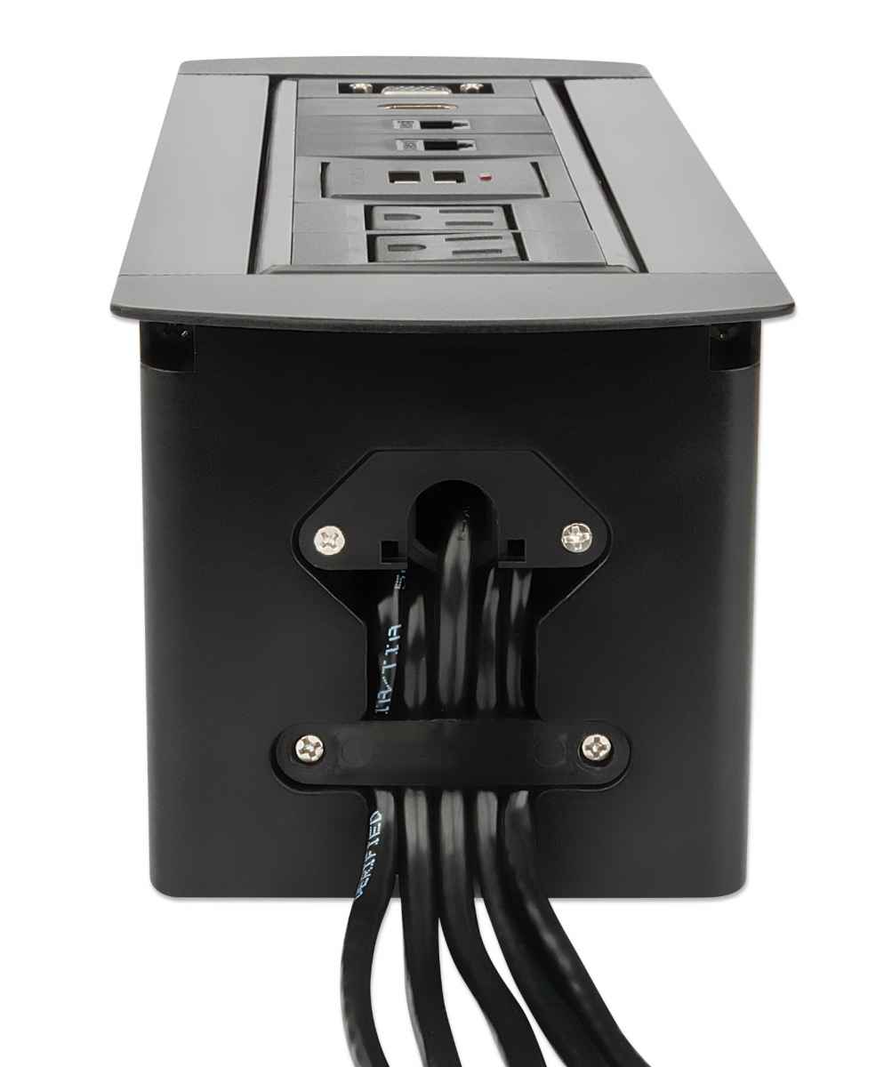 Caja de conexión para mesa, 2puertos USB-A, 2 RJ45, 1HDMI, 1VGA