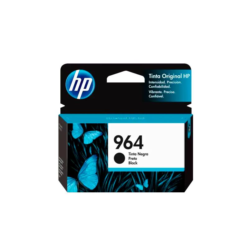 HP Tinta # 964, color Negro, rendimiento aproximado 1000 páginas, Compatible con Multifuncional Officejet pro 9010, 9016, 9020, 9018 / 3JA53AL