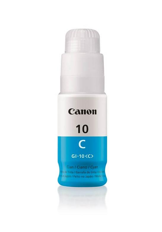 Botella de tinta Canon con 170 ml GI-10 (Cyan), compatible con PIXMA G5010, G5011, G6010, G6011, GM2010, GM2011.