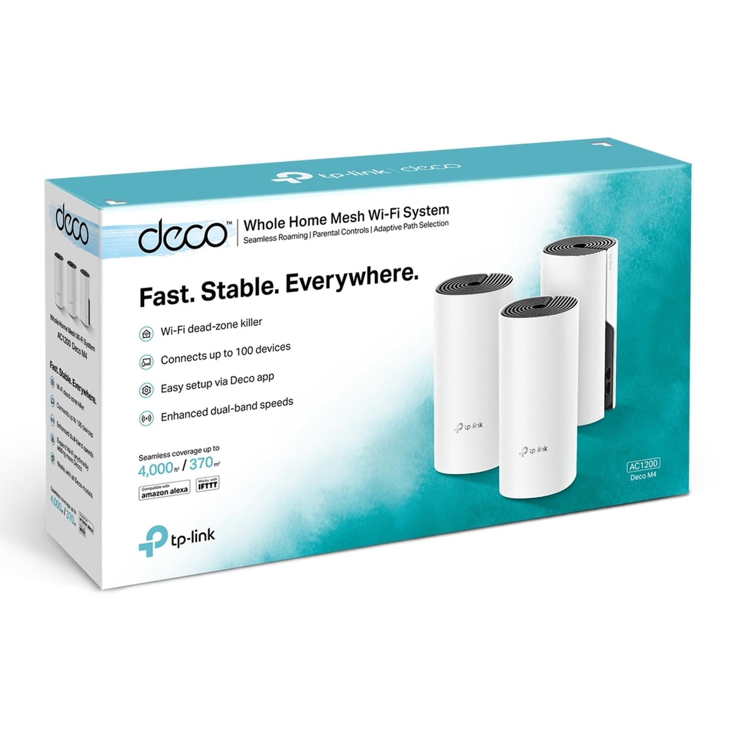 Sistema de Wi-Fi en malla para toda la casa AC1200, DECO M4(3-PACK)