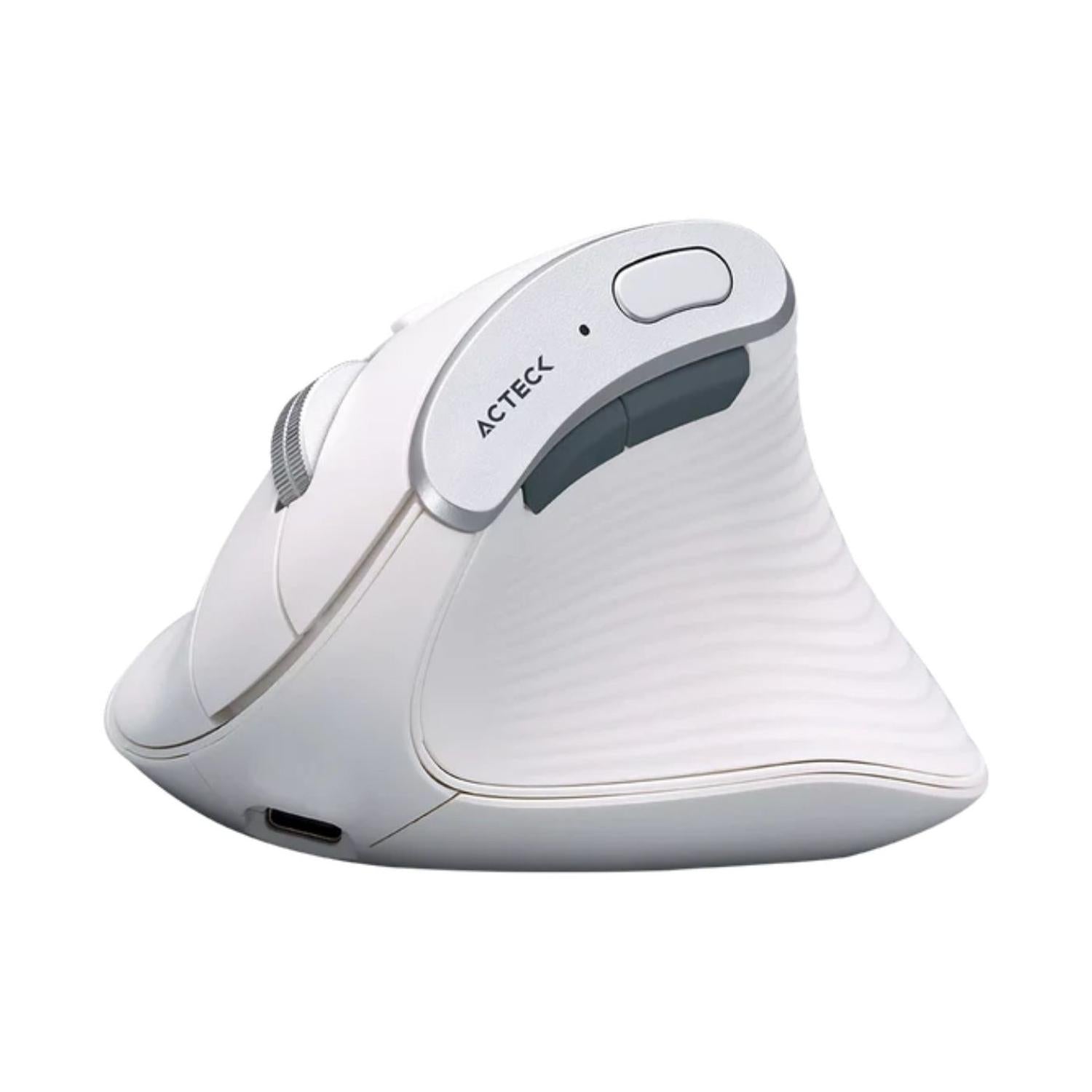 Mouse Acteck Ergonómico Vertical Virtuos Fitt Pro, Blanco