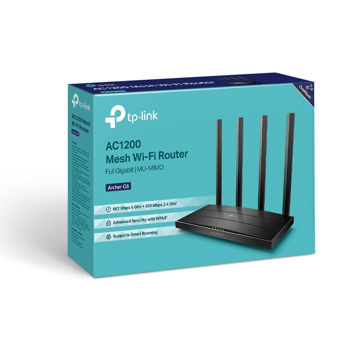 Router Gigabit TP-Link MU-MIMO inalámbrico ΑC1200, Archer C6