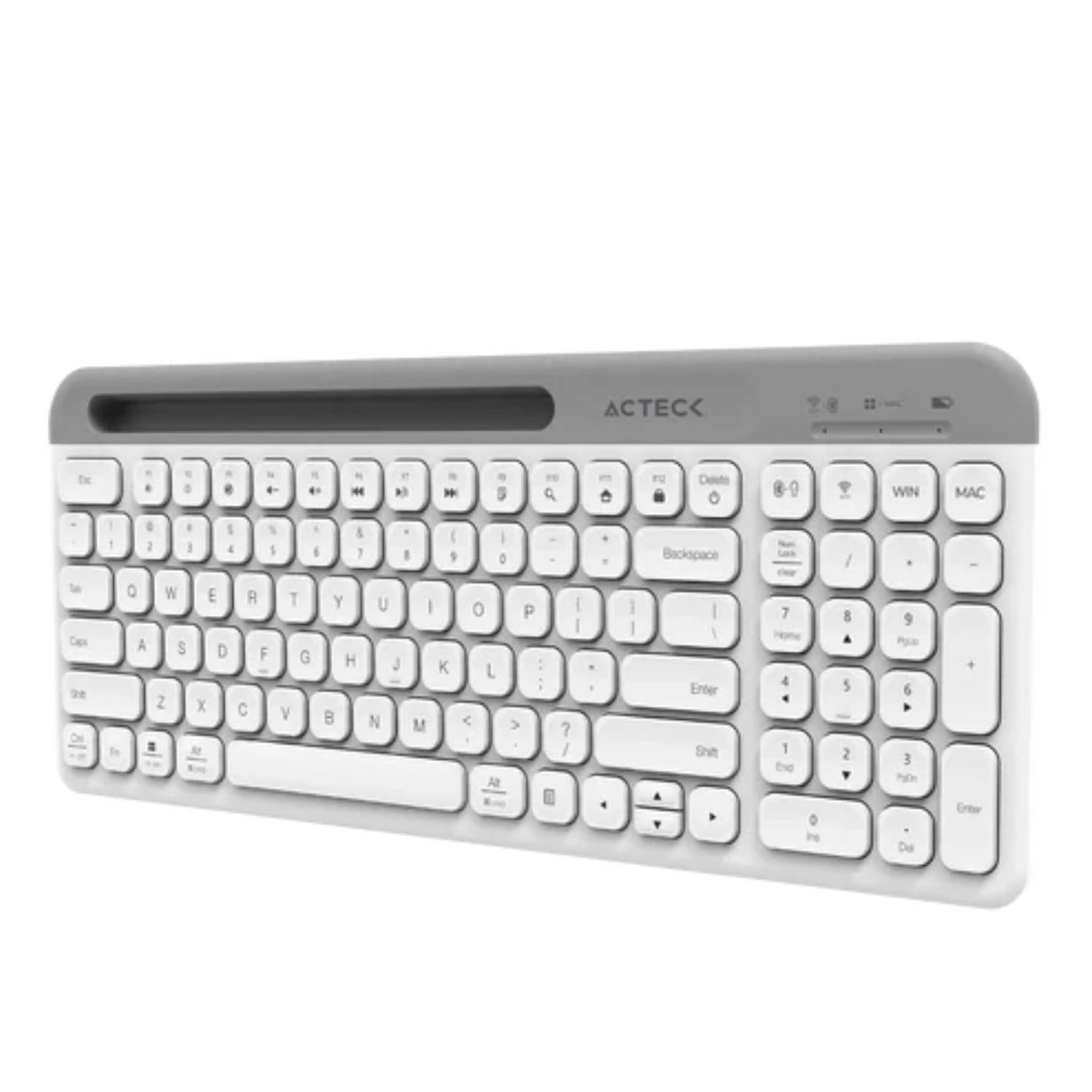 Kit Acteck de Teclado y Mouse Inalámbricos Ligeros, Blanco