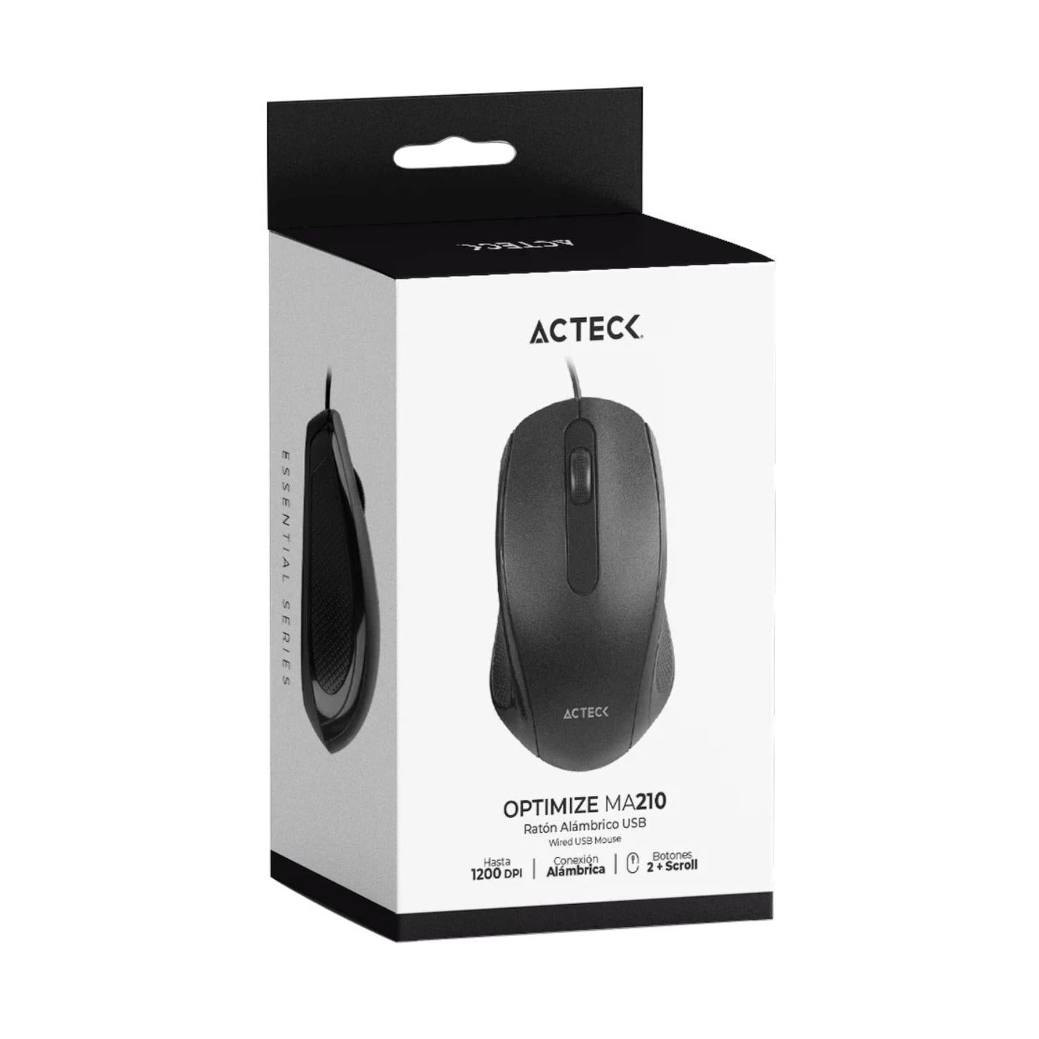 Mouse Acteck Estandar Optimize Alambrico, Color Negro