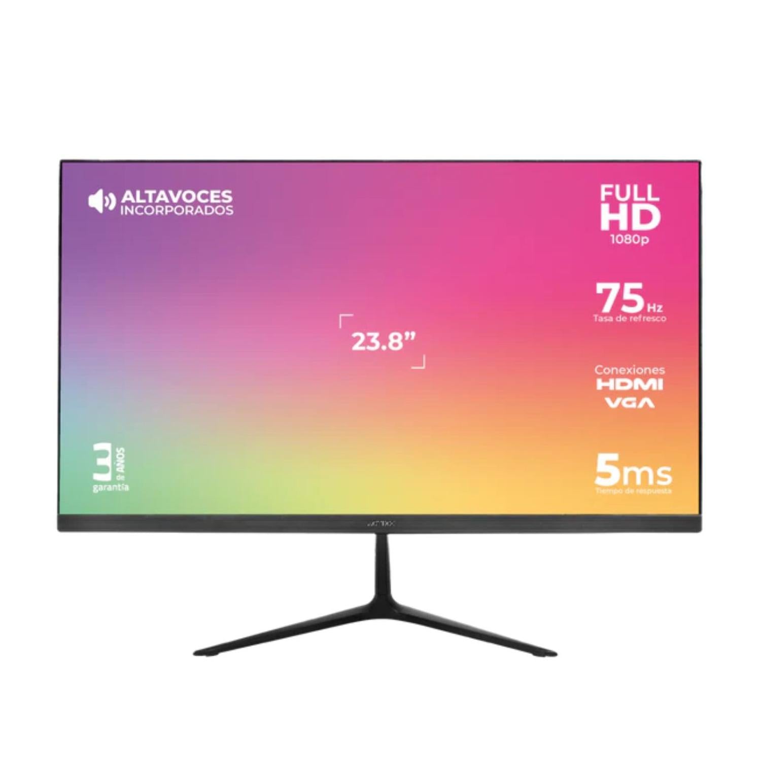 Monitor Plano Led Acteck 23.8'' IPS 1xHDMI, Color Negro