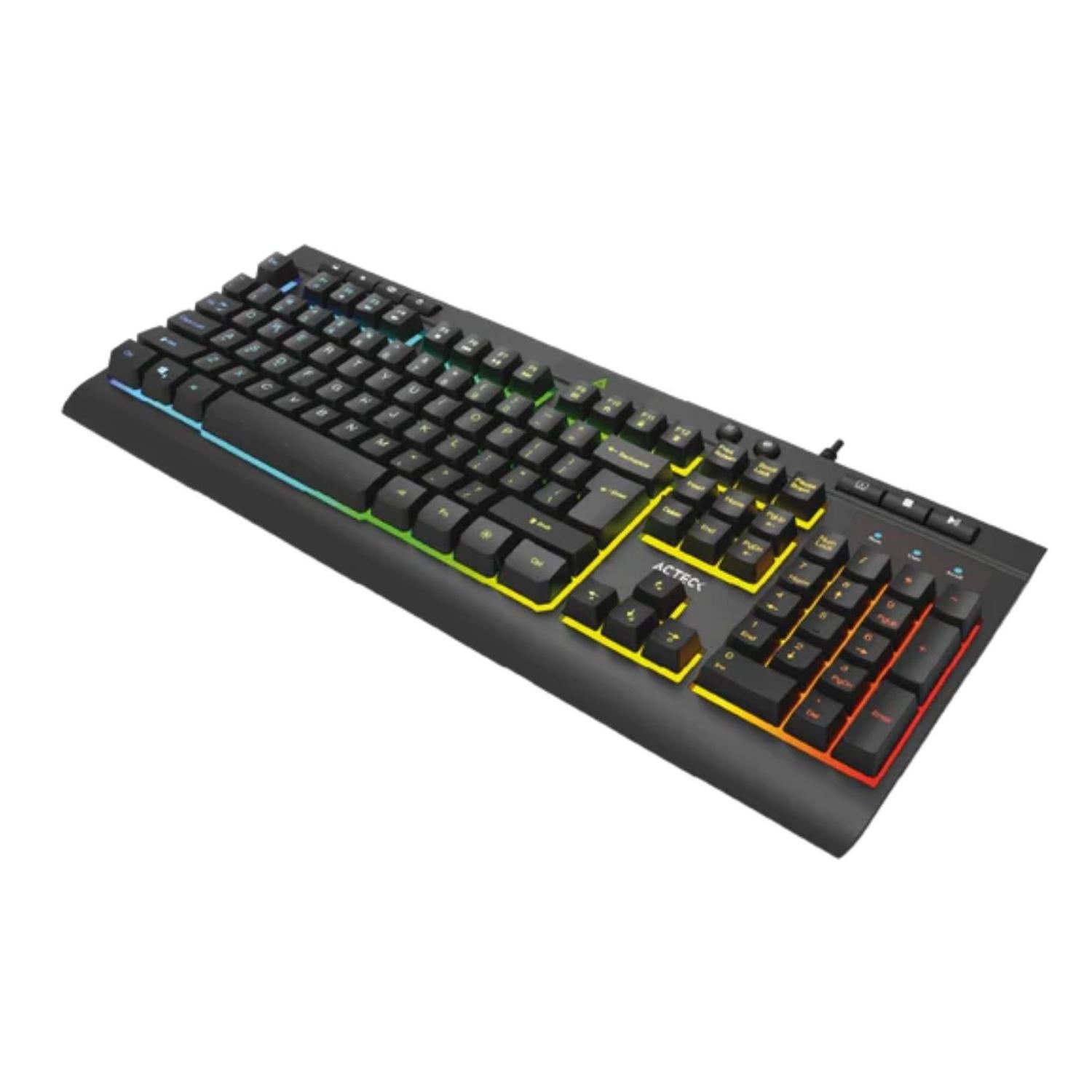 Teclado Acteck Alámbrico de Membrana Aurean Pro, Color Negro