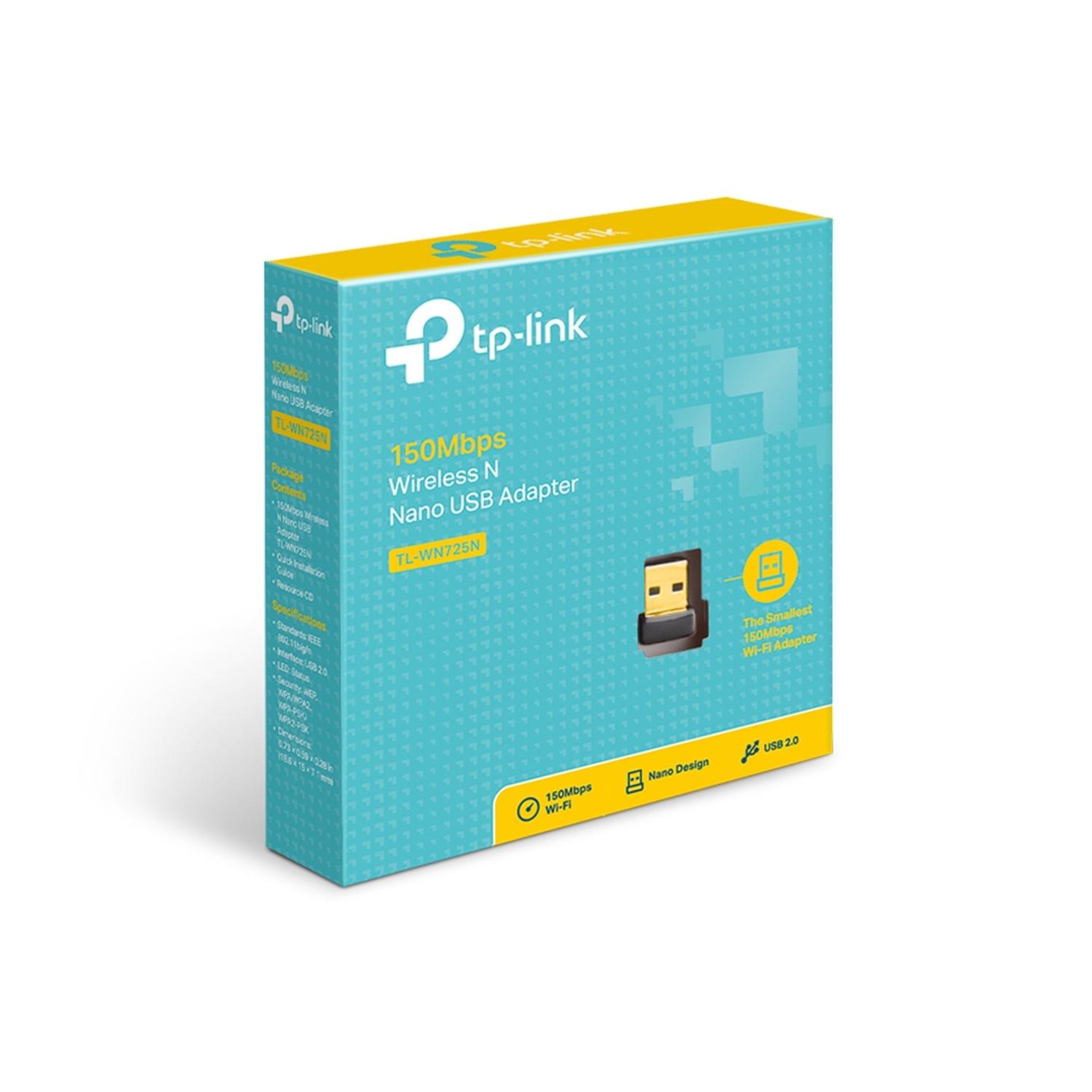 Adaptador USB Nano Tp-Link Inalámbrico N de 150 Mbps Negro