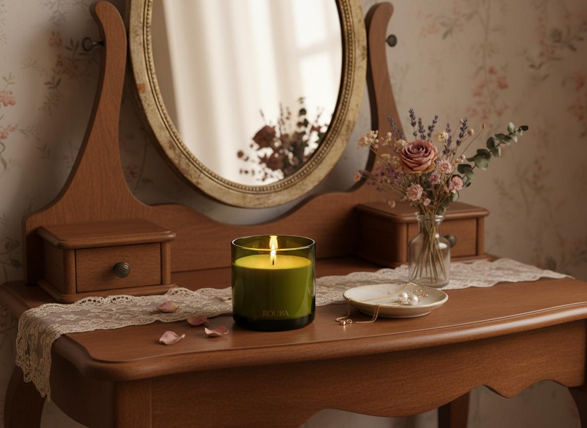 Vela aromática ROURA Secret Garden, Clavel, Ylang Ylang y Hojas de Violeta