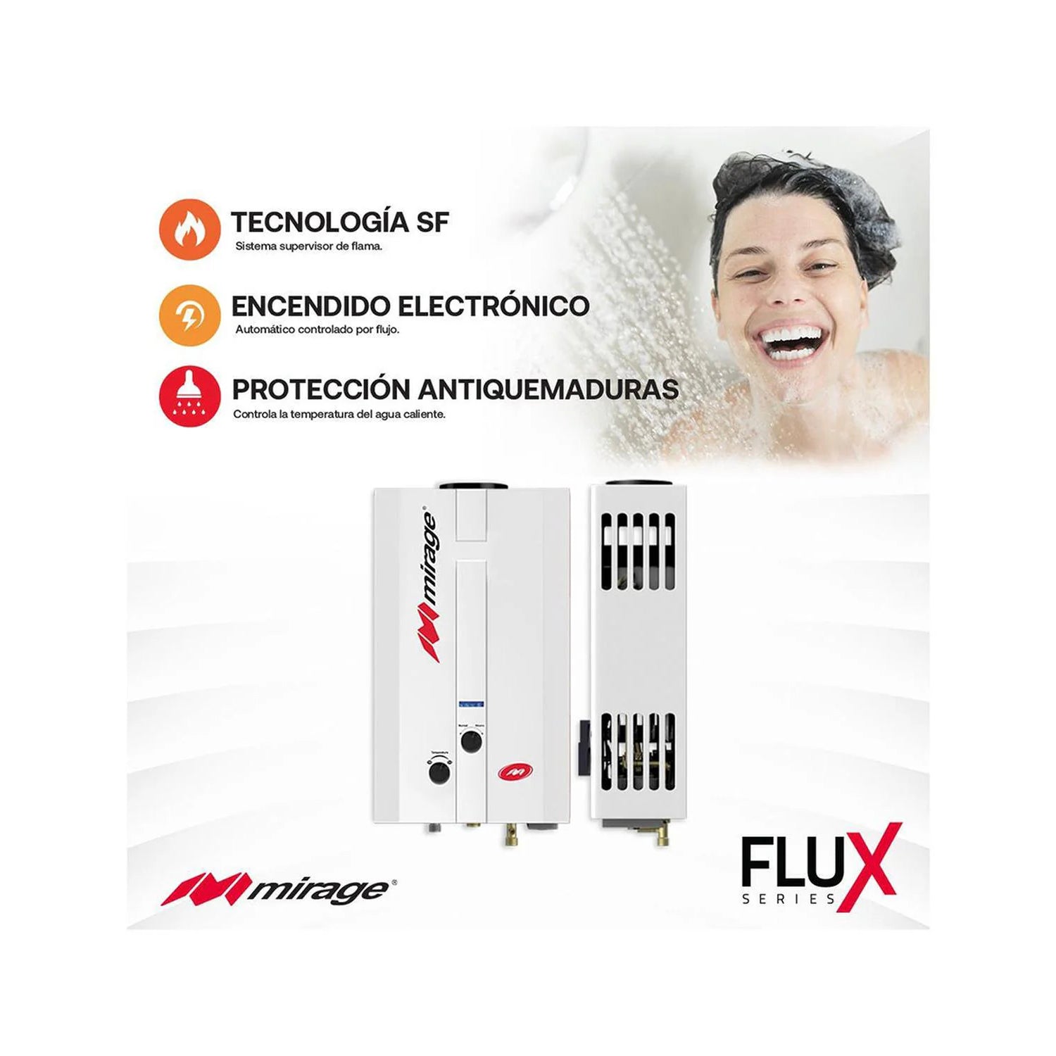 Boiler De Paso Mirage Flux 6 Litros Por Minuto Para Gas LP