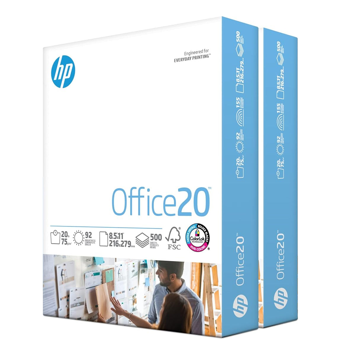HP OFFICE MILLAR DE PAPEL BOND CARTA 75GR,  BLANCURA 92%,
