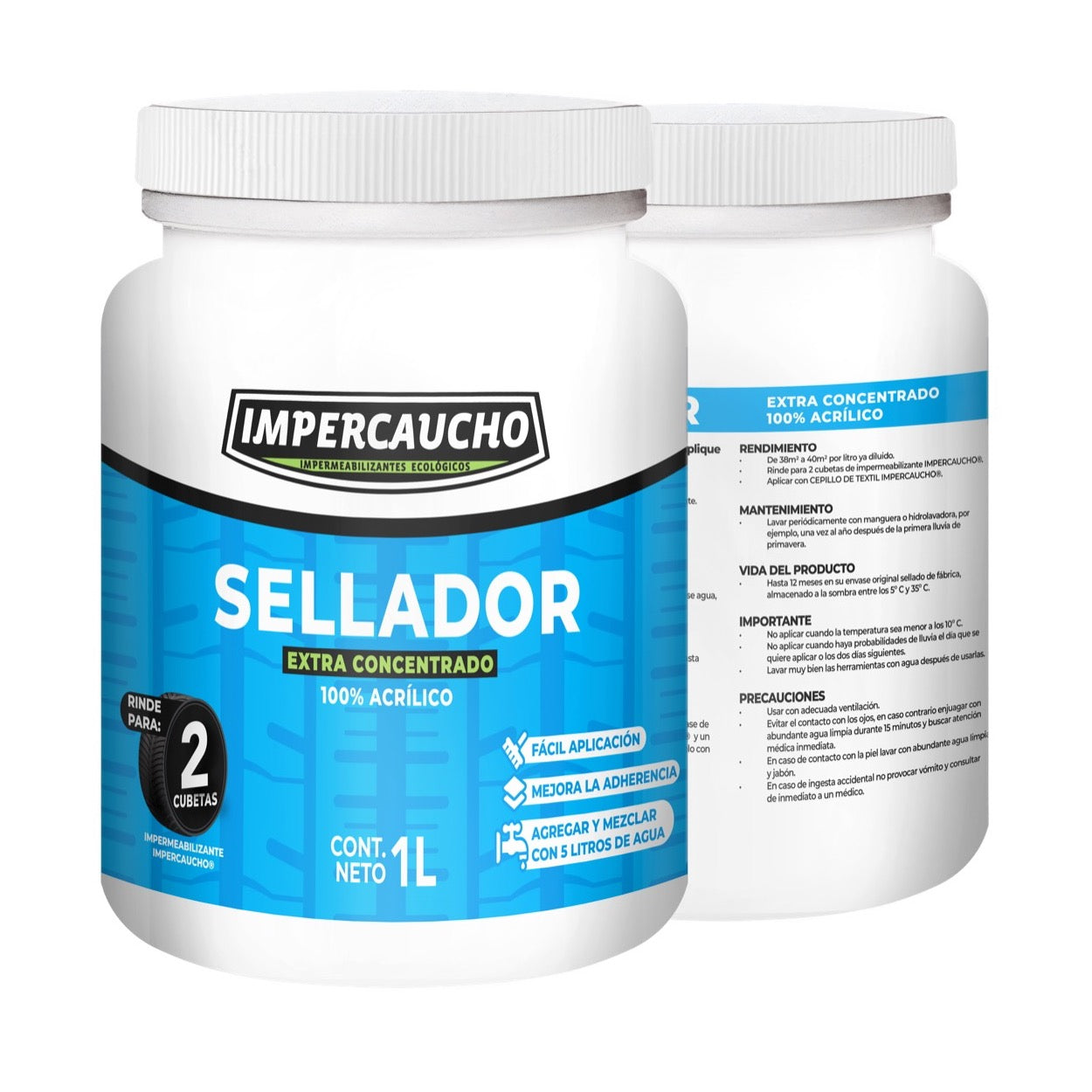 Impercaucho Sellador 1 Litro, Extra Concentrado