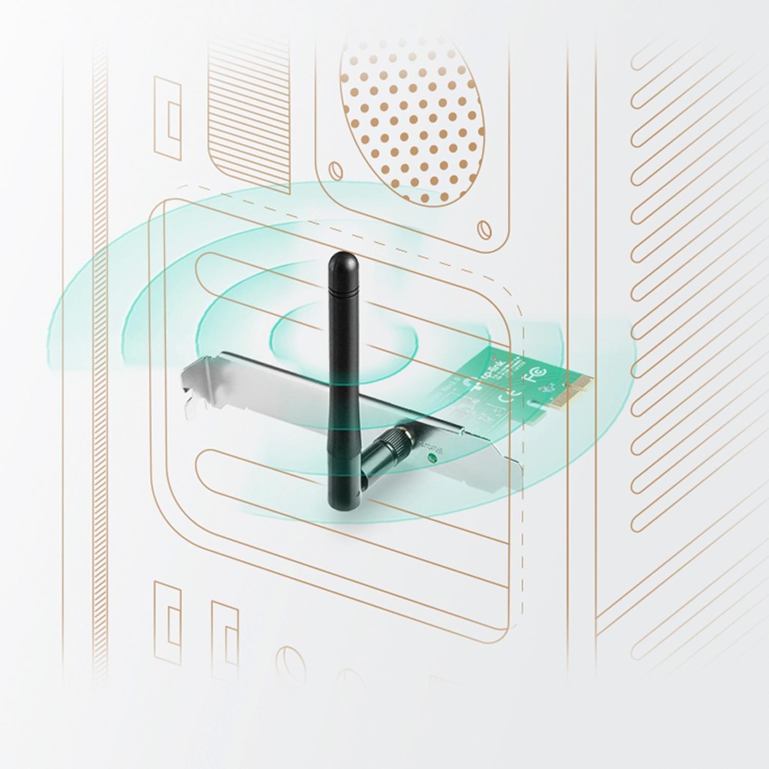 Adaptador PCI Express Tp-Link Inalámbrico N de 150 Mbps