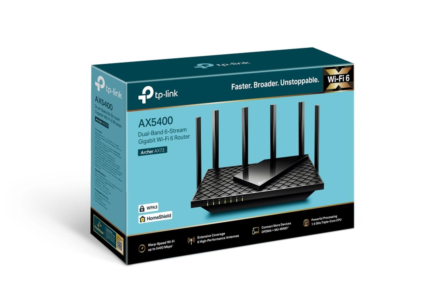 Router Gigabit Wi-Fi TP-Link AX5400 Doble Banda Archer AX73