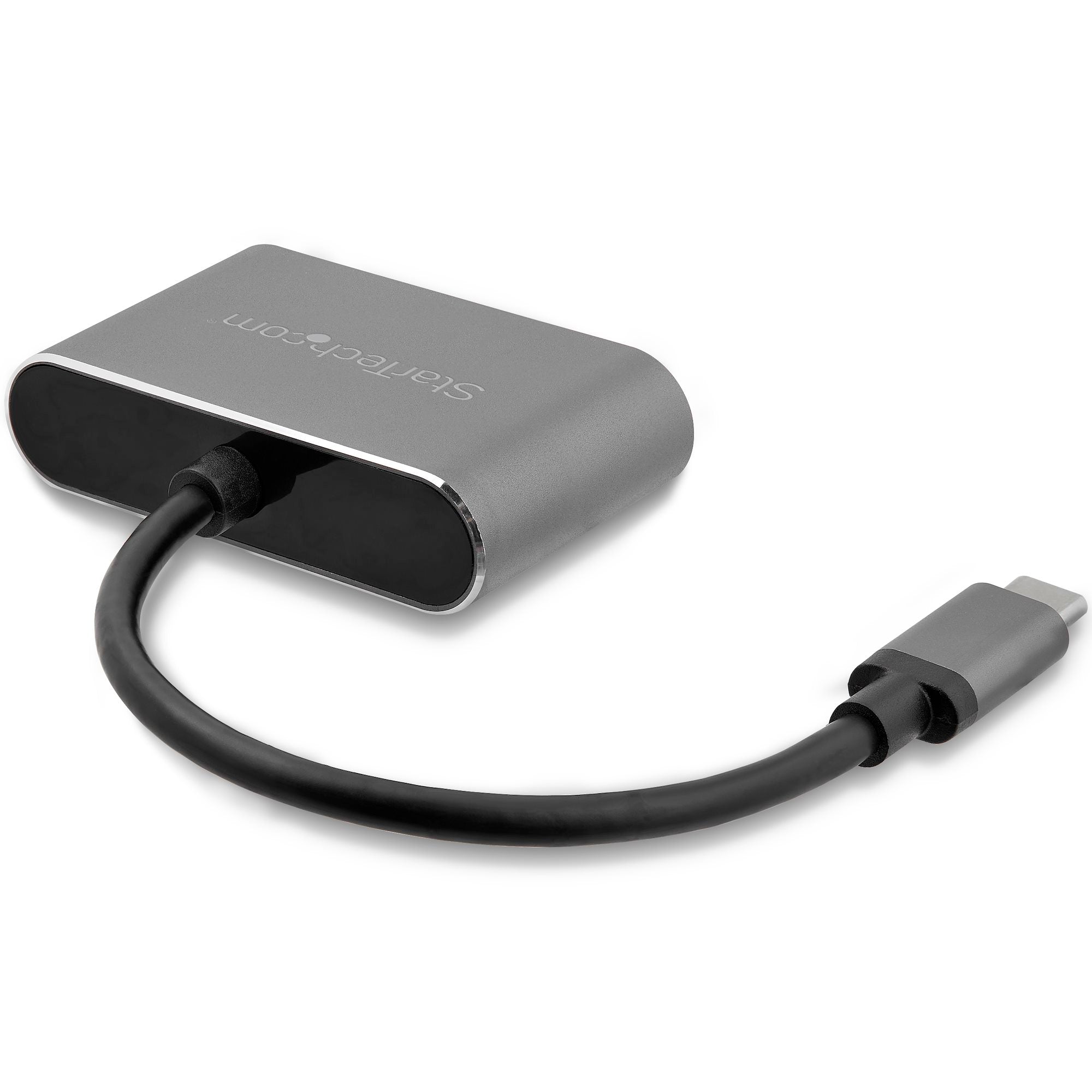 Adaptador USB-C a VGA y HDMI, 2en1, 4K 30Hz, Gris Espacial, Adaptador de Video Externo USB Tipo C Cable Incorporado de 15.24cm