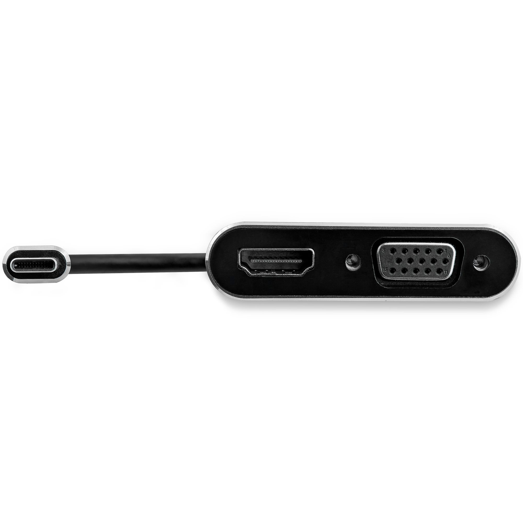 Adaptador USB-C a VGA y HDMI, 2en1, 4K 30Hz, Gris Espacial, Adaptador de Video Externo USB Tipo C Cable Incorporado de 15.24cm