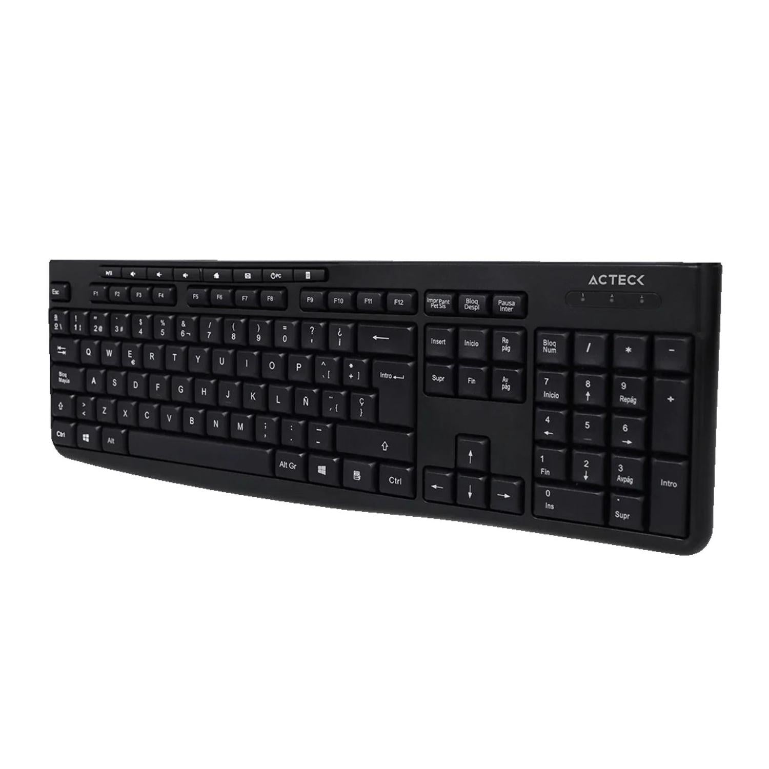 Teclado Acteck Diseño Clásico Alambrico, Color Negro