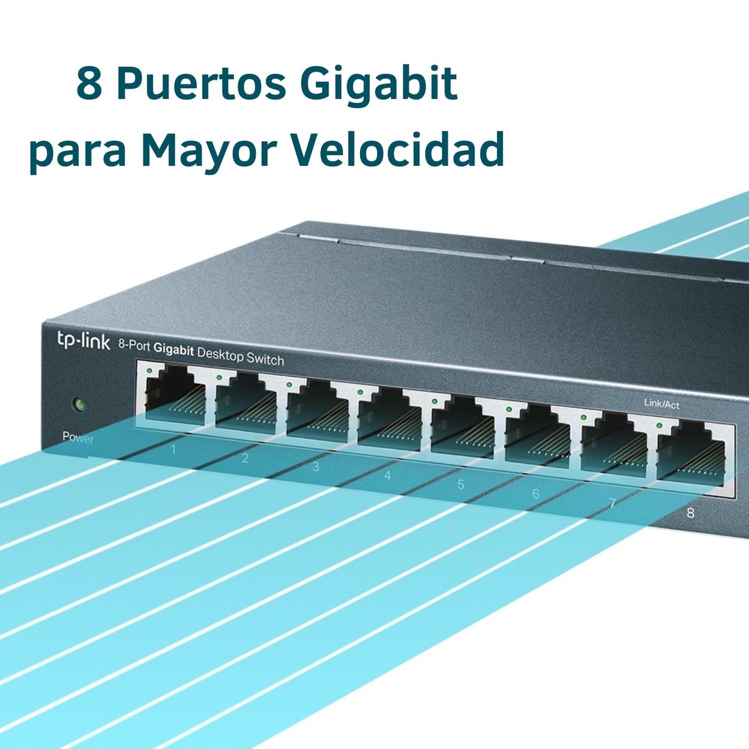 Switch Tp-Link para Escritorio de 8 Puertos Gigabit TL-SG108