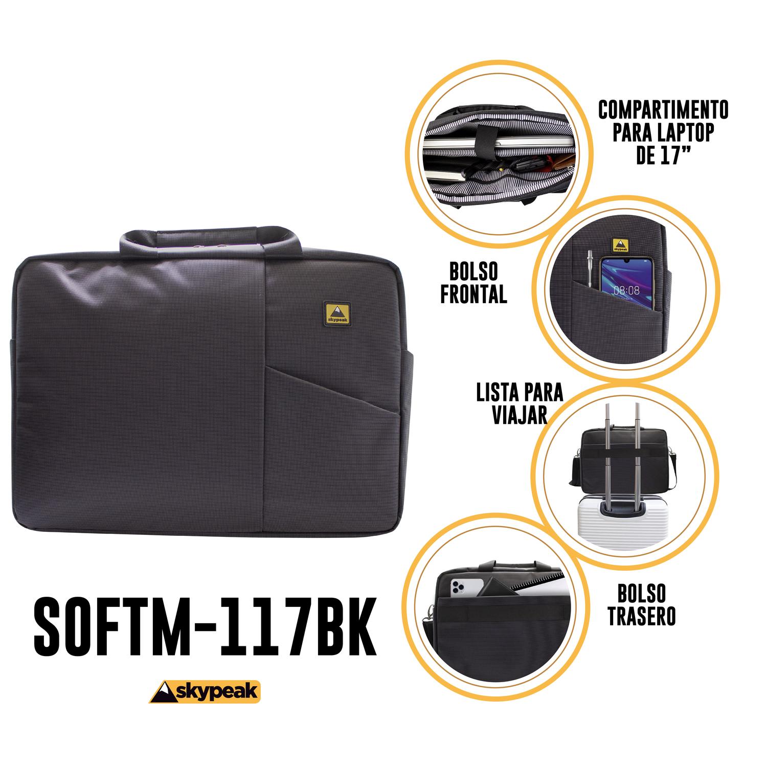 Maletín Universal para Laptop SKYPEAK 17” /  SOFTM-117BK