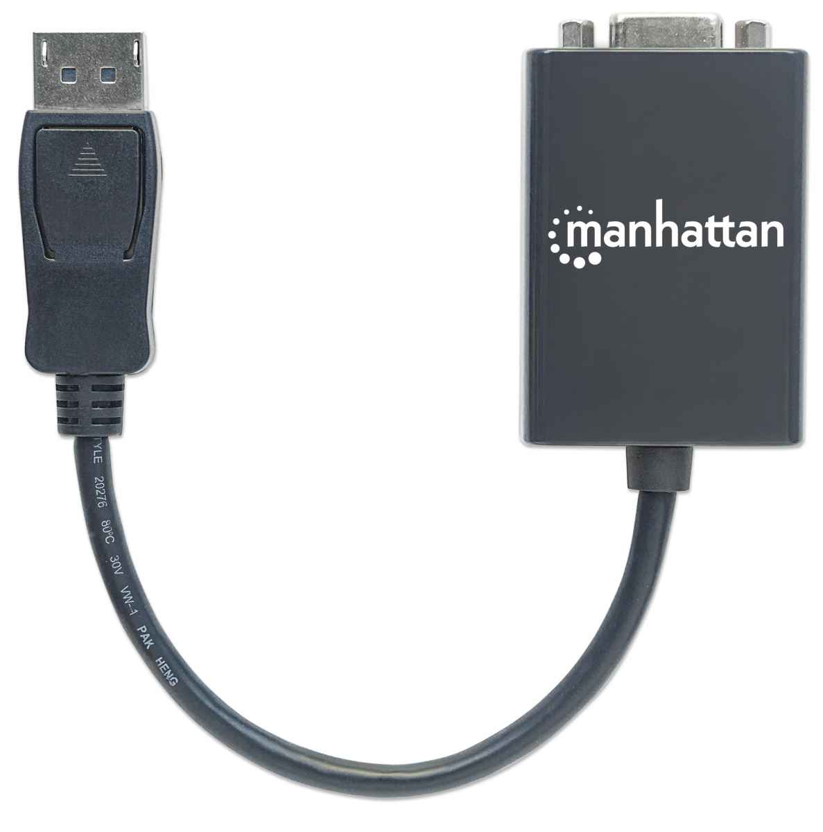 Adaptador de DisplayPort Macho a VGA HD15 Hembra, 15cm, Negro