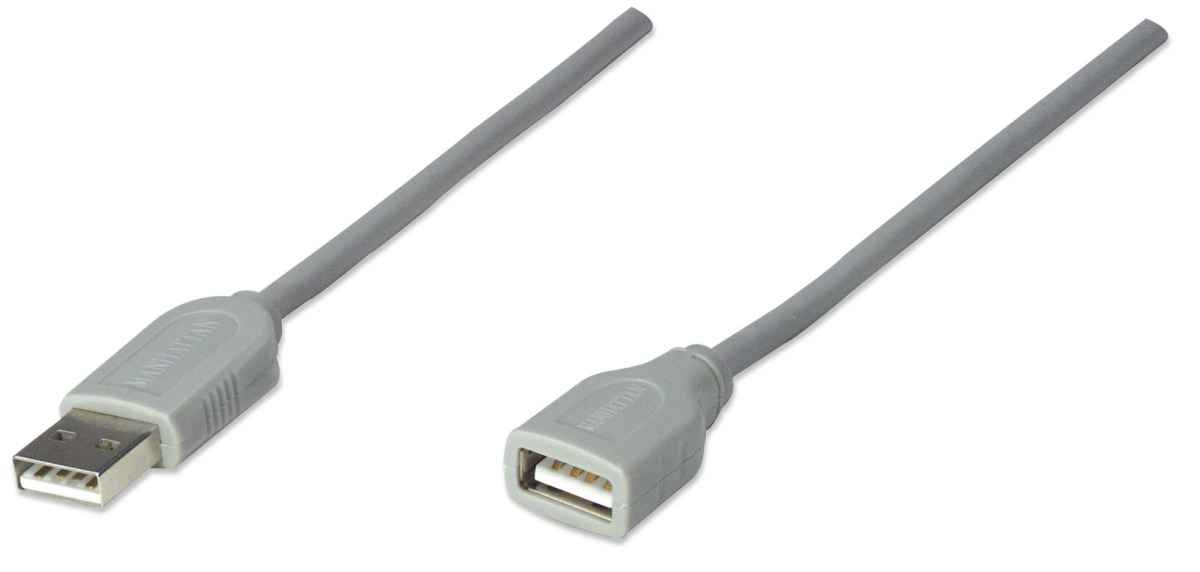 Cable USB V1.1 extensión A-hembra/A-macho gris 3 m
