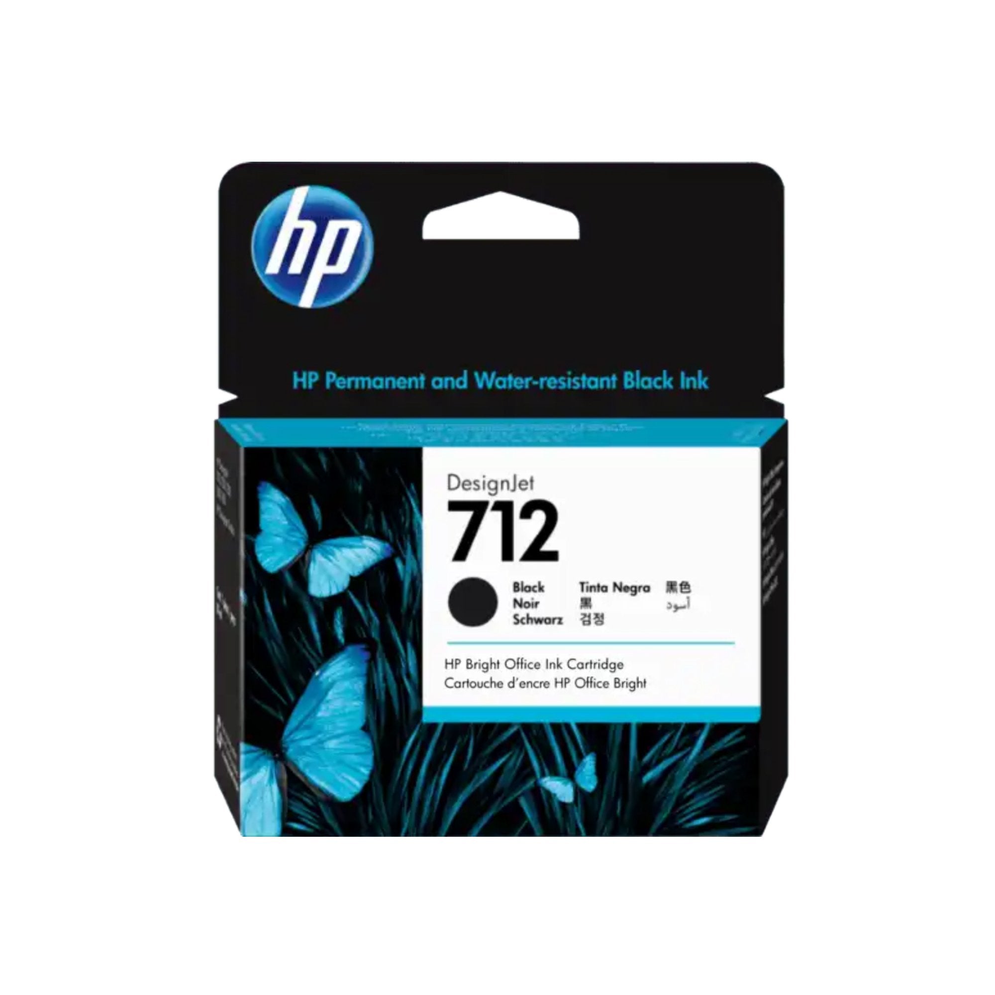 HP Cartucho de Tinta # 712, color Negro, 80 ml / 3ED71A