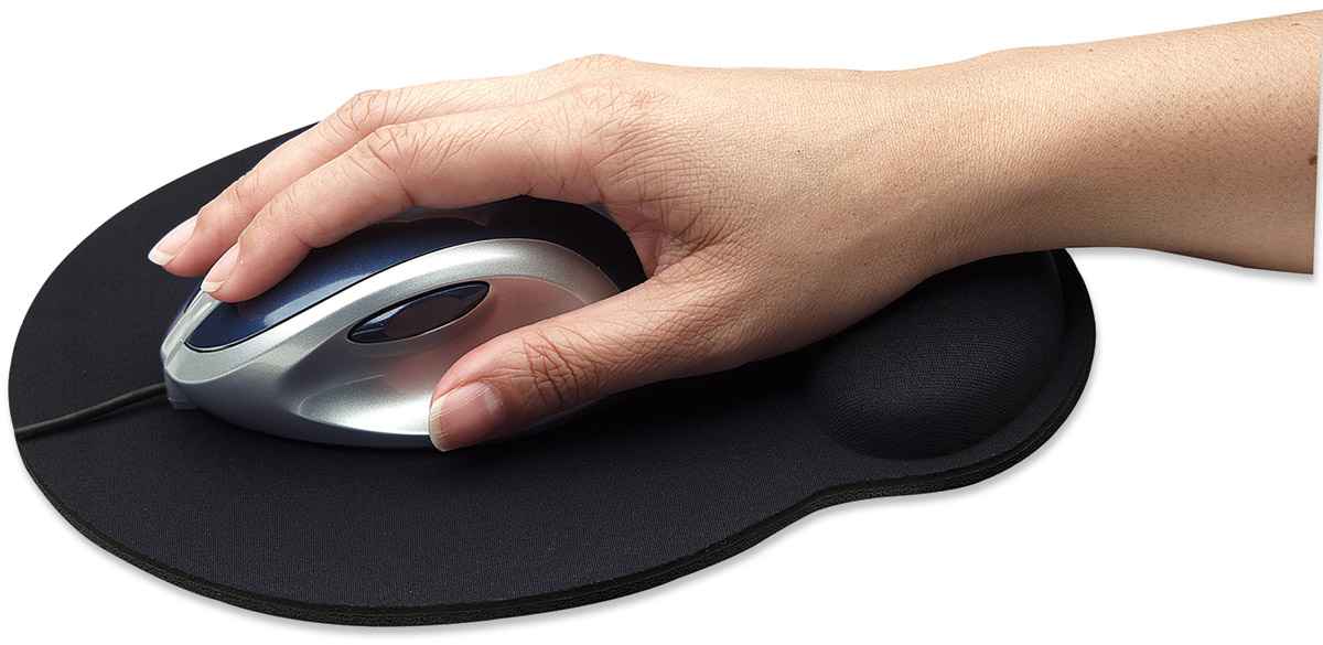 Mouse Pad con Descansa Muñecas, material de gel, negro / 434362