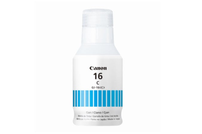 Botella de Tinta Canon Gi-16, Pigmento Cyan, 70ml, Pixma
