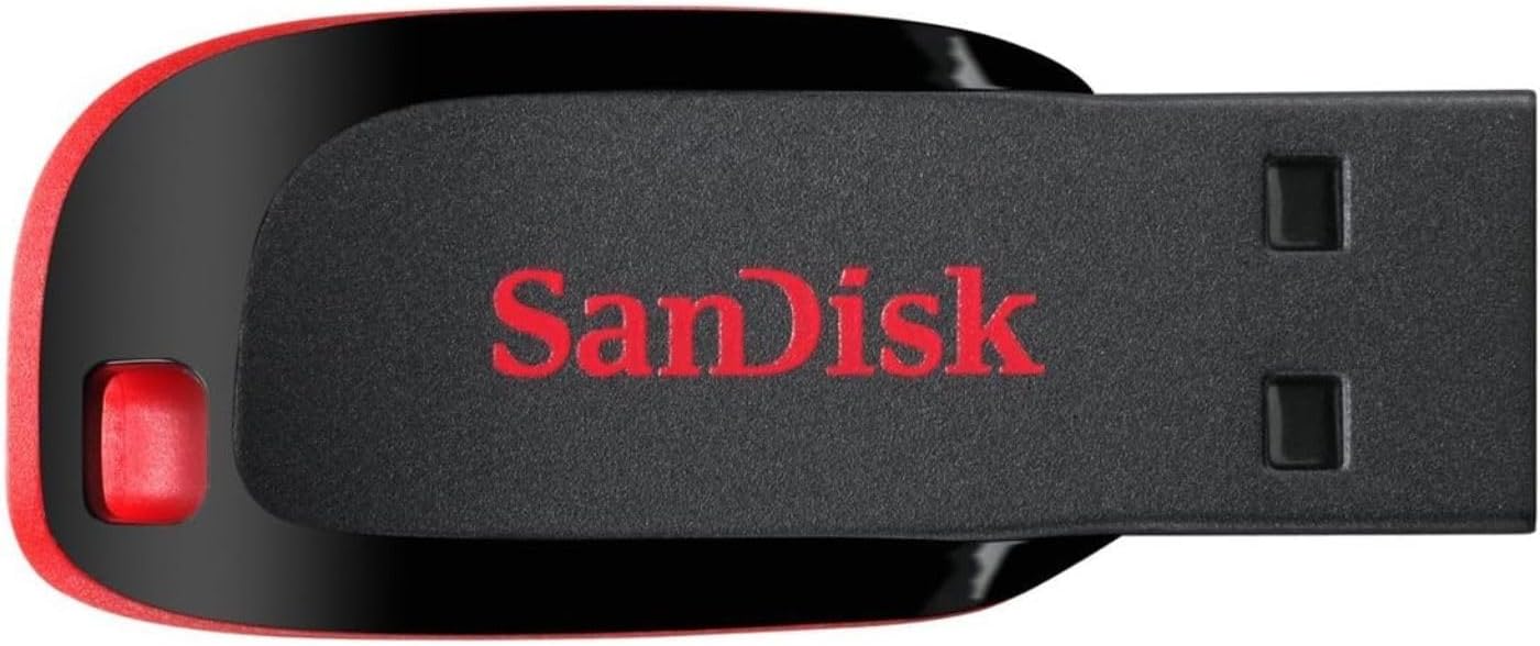 Memoria USB SanDisk Cruzer Blade CZ50, 32GB, USB 2.0, Negro/Rojo