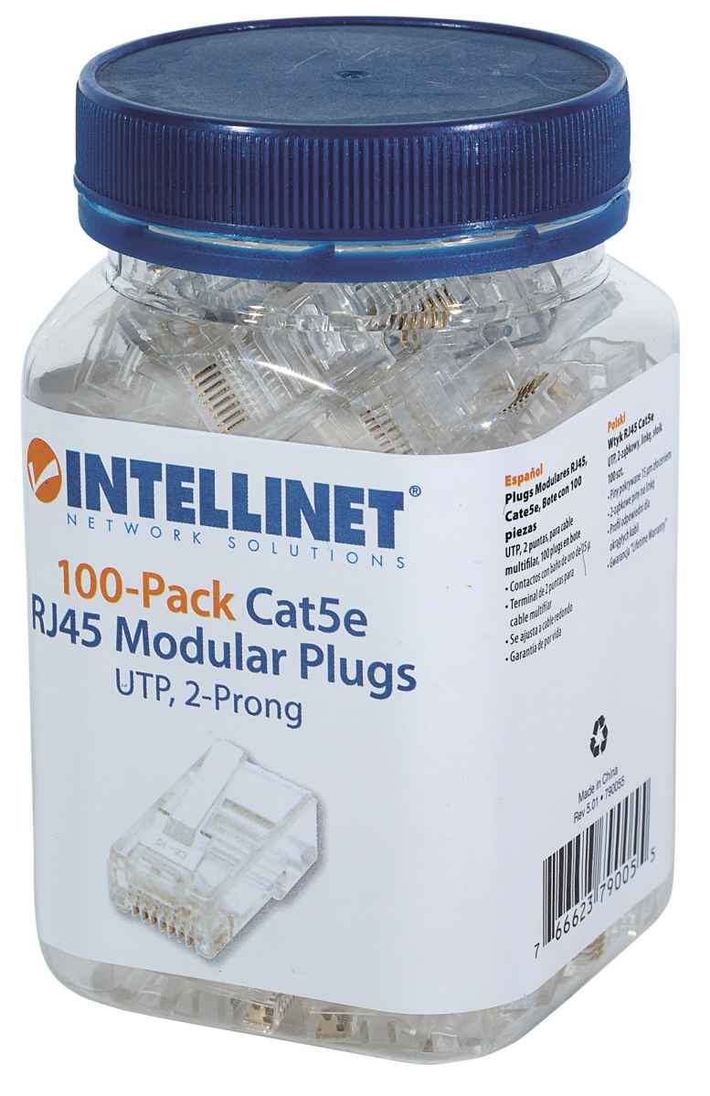 Intellinet Plug Rj45 Cat 5E Utp Multifilar 100 Pzas, 790055