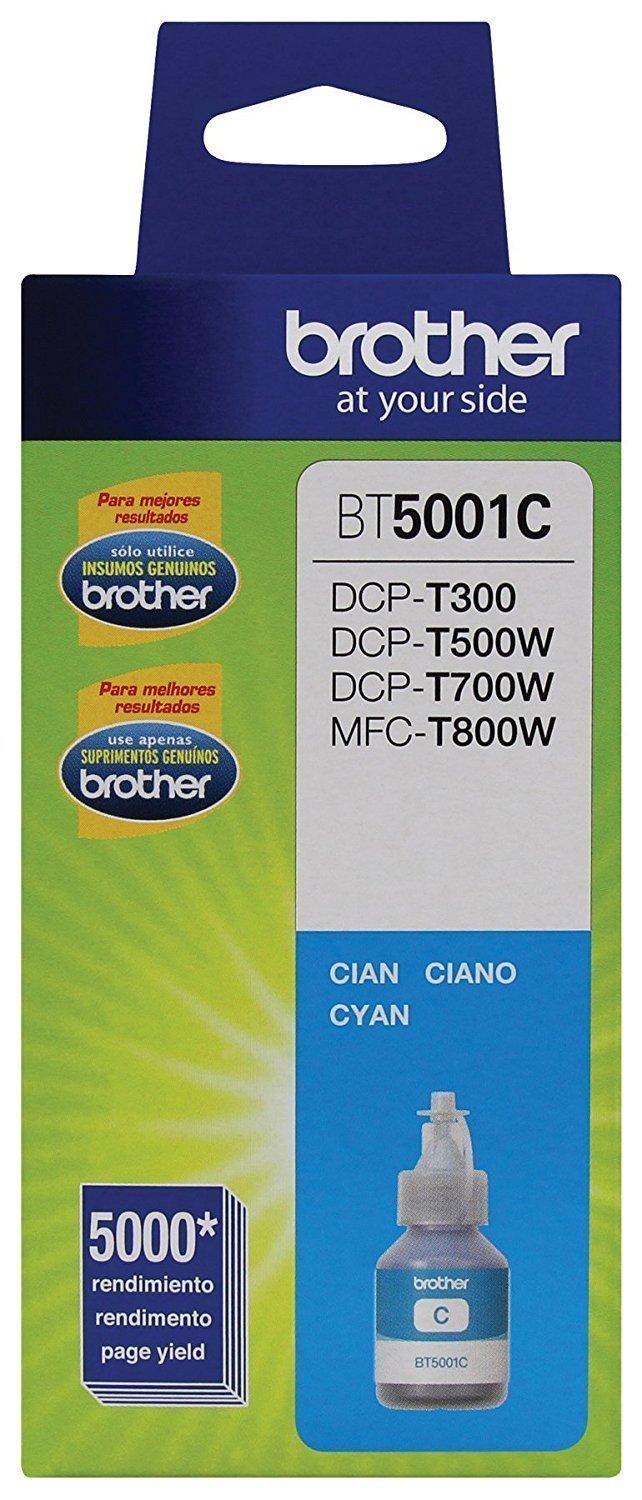 Botella de tinta Brother color cyan BT5001C