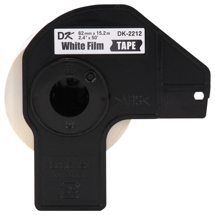 Cinta film de largo continuo en color negro sobre blanco 62 mm x 15, 2 m
