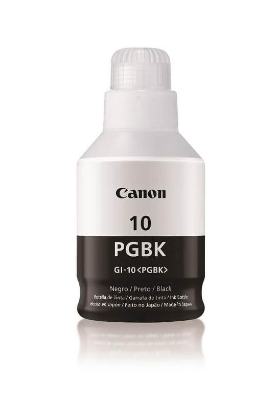 Botella de tinta Canon con 170 ml GI-10 (PGBK), compatible con PIXMA G5010, G5011, G6010, G6011, GM2010, GM2011.