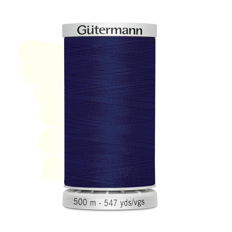 Hilo Gutermann Trilobal, para Bordar a Máquina, Color Azul Marino, de 500 mts. Caja con 5 carretes, mismo color