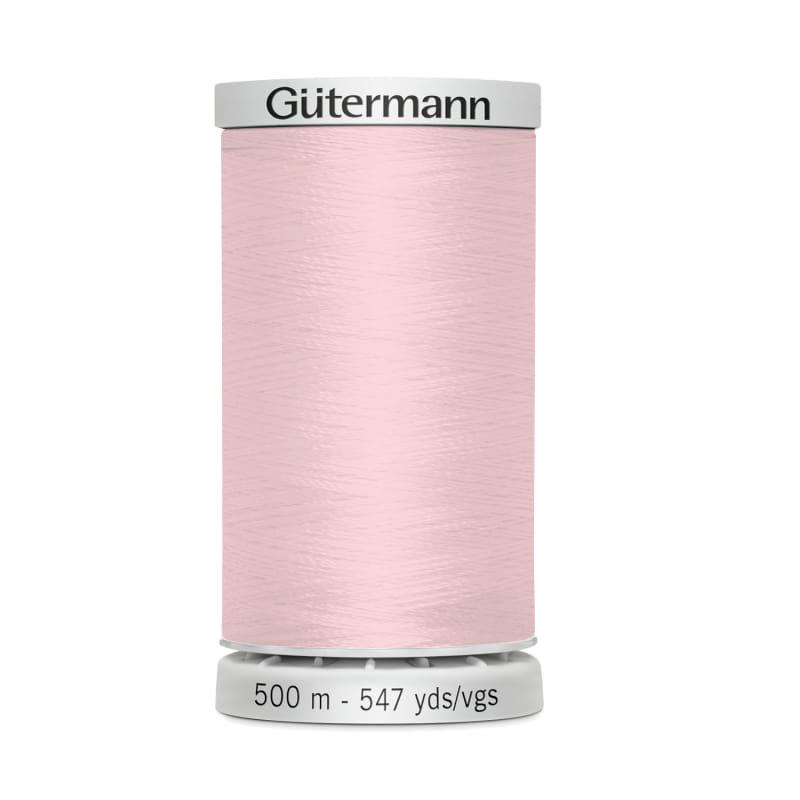 Hilo Gutermann Trilobal, para Bordar a Máquina, Color Rosa Claro, de 500 mts. Caja con 5 carretes, mismo color