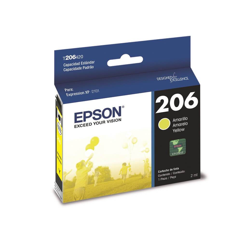 Cartucho Epson T206 Amarillo, 200 Páginas