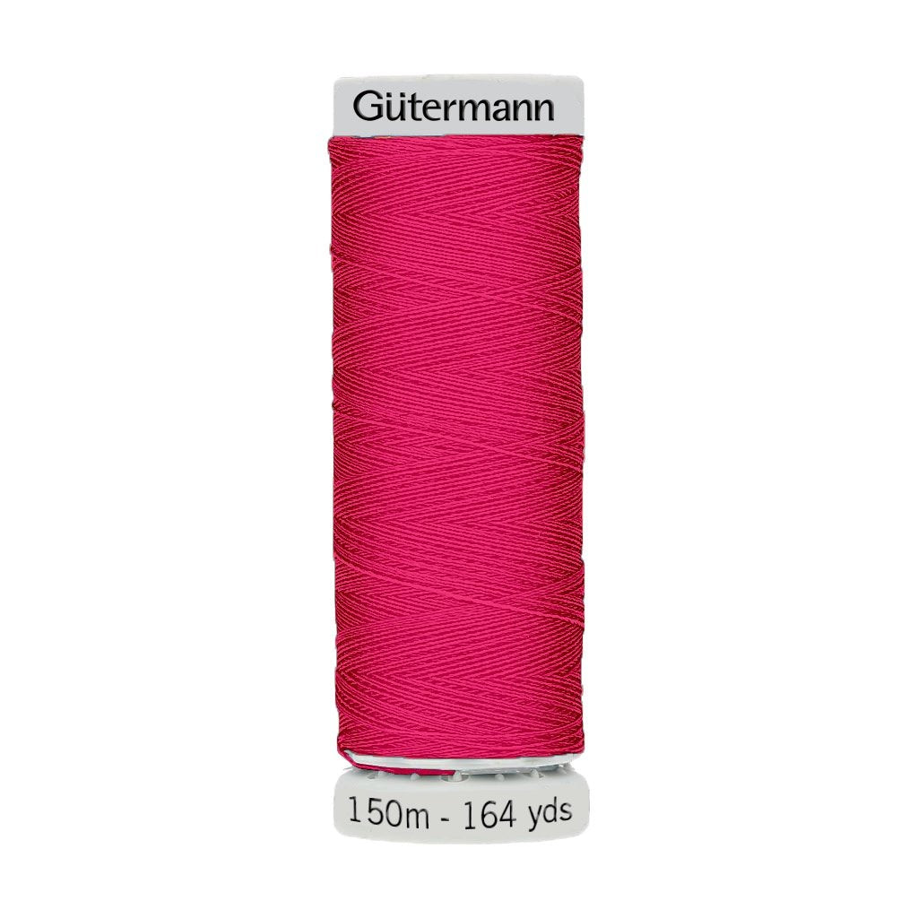 Hilo Gutermann Trilobal, para Máquina bordadora, Color Fiusha, de 150 mts. Caja con 6 carretes, mismo color