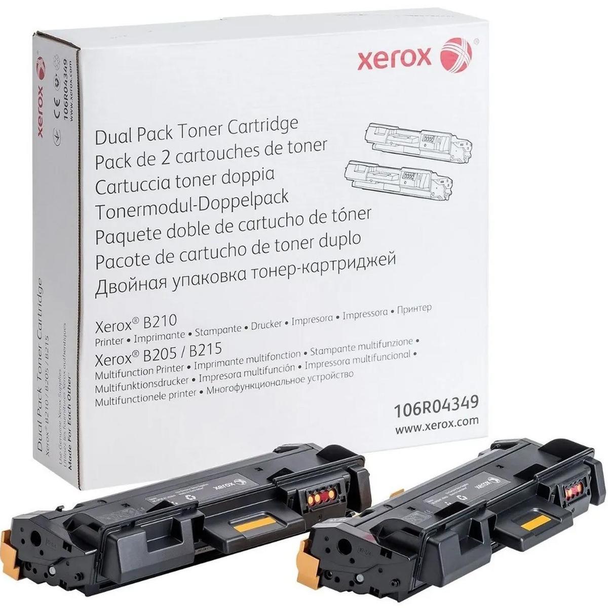 Kit 2 Toner Negro Xerox 6000pag p / B210 B205 B215 106R04349