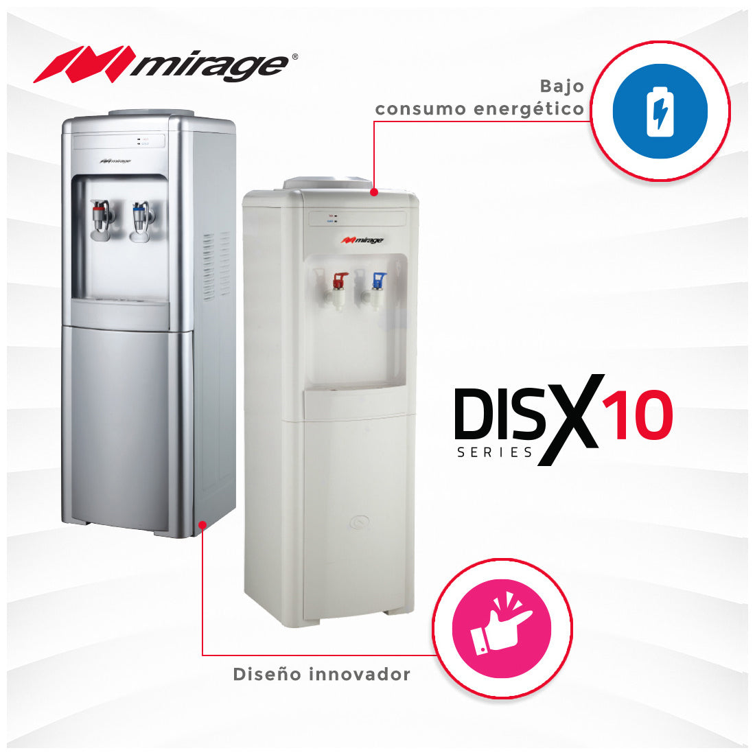 Dispensador de agua Mirage Disx 10 Plateado